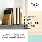 JUSK DESIGN Bamboo Book End/Book Organizer - Non-Skid Decorative Bookends for Office and Home - Book Holders for Shelves - Substantial Weight - Holds Heavy Books - Image 3