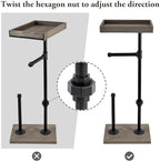 MyGift Freestanding Toilet Paper Holder Stand with Rustic Wood Shelf - Image 2