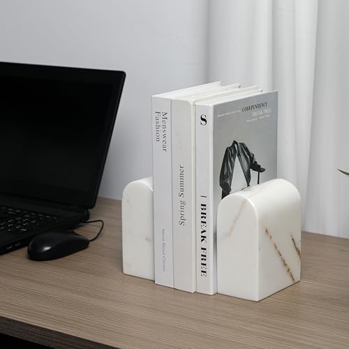 Luxury Marble Bookends for Shelves, 13LB Heavy Duty Marble Book Ends - Image 5