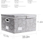 PRANDOM Jumbo Collapsible Storage Boxes with Lids Fabric Decorative Storage Bins Cubes Organizer Baskets with Cover Handles Divider for Bedroom Closet Living Room 23.2x15.7x11.8 Inch 3 Pack - Image 4