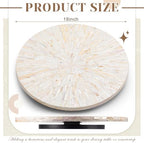 18 Inch Mother of Pearl Lazy Susan for Table Top, Cream Sunlight - Image 2