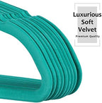 VECELO Premium Velvet Clothes Hangers Suit Heavy Duty (25 Pack)-Non Slip & Space-Saving with 6 Finger Clips & Tie Rack Excellent for Men and Women，Light Teal - Image 3