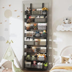 Over The Door Organizer, 8-Tier Heavy-Duty Metal Mesh Rack, Adjustable Large Baskets, 2-in-1 Hanging or Wall Mount Spice Rack, Behind The Door Organizer for Bedroom Closet Bathroom Pantry Kitchen - Image 3