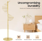 Freestanding Scarf Holder Stand,Spiral Scarf Display Rack,Holder Hijab Stand,Commercial Hijab Organizer,Scarves Rack,Metal Scarf Racks,Hijab Organizer,Belt Pants Hanger for Clothing Store Home (Gold) - Image 4