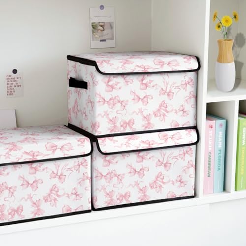 Stackable Storage Bins with Lids,Closet Organizers Fabric Box for Home and Office,Blanket Clothes Organizers,Under Bed Storage Containers 3 Pack - Image 4