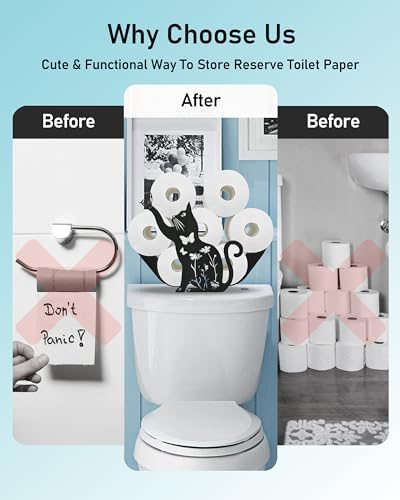 Cat Toilet Paper Holder Stand, Cute Decorative Toilet Paper Storage - Image 4