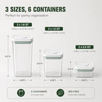 Pop Airtight Food Storage Containers with Lids Stackable Containers for Kitchen Pantry Organization Ideal for Cereal Snacks Flour Sugar Coffee and Spaghetti (gray, 6 pcs) - Image 4