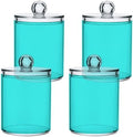 4 Pack Qtip Holder Dispenser with Lids,Blue Storage Containers,Bathroom Canisters Organizer for Cotton Ball,Cotton Swab,Cotton Round Pads,Floss 21214710 by Unknown