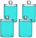 4 Pack Qtip Holder Dispenser with Lids,Blue Storage Containers,Bathroom Canisters Organizer for Cotton Ball,Cotton Swab,Cotton Round Pads,Floss 21214710 by Unknown