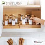 KitchenEdge 3-Tier Expandable Spice Rack Organizer, Bamboo - Image 2