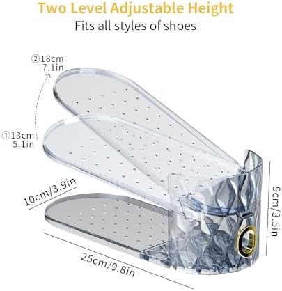 Shoe Slots Organizer, Adjustable 15 Pack Shoe Stacker for Closet Storage, Clear Double Layer Space Saver, Durable and Stackable Shoe Holder for Sneakers Heels and Flat - Image 3