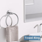 Brushed Nickel Towel Bar Bathroom Hardware Accessories Set, 10 Pieces Upgraded Toilet Paper Holder 23.6 Inch Towel Rack for Bathroom Wall Mounted Stainless Steel Bathroom Set - Image 3