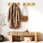Threehoney 2 Pcs Wooden Wall Coat Rack, 15.8 Inch with 3 Hooks Farmhouse - Image 3