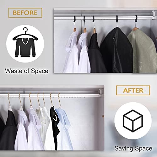 VSV stoage Clear Clothes Hangers 16", 40 Pack Plastic Coat Hanger for Adult Closet, Bling Thin Hangers with Swivel Gold Hook, Notched Shoulders Perchas - Clothing Rack for Bridesmaid Dresses - Image 5