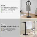 Hoimpro Hand Towel Holder Stand Free Standing Towel Bar Matte Black - Image 5