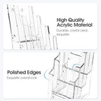 MaxGear Acrylic 4 Tier Brochure Holder, 4 Inch Wide, 3 Pack - Image 3