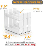SpaceAid Bamboo Pull Out Spice Rack Organizer for Cabinet, Heavy Duty Slide Out Seasoning Kitchen Pantry Sliding Vertical Organization, 7.6" Wide, 3 Drawers(2" Wide), 2-Tier, White - Image 3