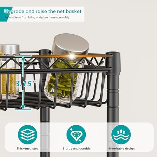 SINGAYE 6 Tier Shelf Wire Shelving Adjustable Storage Shelves Basket Rack - Image 4