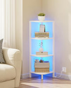 TUTOTAK Corner Shelf, 4-Tier Corner Bookshelf for Small Space - Image 5