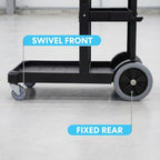 Simpli-Magic Commercial Cleaning Cart with Waste Bag & Lid, Janitorial Utility Cart with 3 Shelves, Mop & Broom Holders, 330 lb Capacity, Yellow/Grey - Image 5