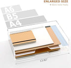 2 Pack-Stackable Paper Letter Tray Enlarged A4 File Desk Organizer Acrylic - Image 7