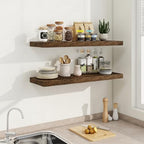 Fun Memories 36 Inch Long Floating Shelves for Wall, 9.3 Inch Deep Floating Shelf, 2 Packs Long Shelves for Bathroom, Living Room, Bedroom, Wall Mounted Storage Shelf for Books Decor, Rustic Brown - Image 6