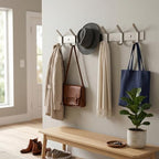 Coat Rack Wall Mount – Brushed Nickel 17 Inch Stainless Steel Hook Rail with 6 Heavy Duty Double Coat Hooks – Wall Mounted Coat Hanger for Entryway, Bathroom, Bedroom, Towel, Hat Organizer - 6 Pack - Image 6