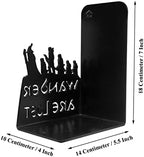 Decorative bookends for Shelves, Heavy Metal Bookends, Unique Bookends, Non Skid Book Ends, Book Stopper for Home/Office Decor/Shelves, 7 X 5.51 X 4 in/Piece (with Quote on Product) - Image 3