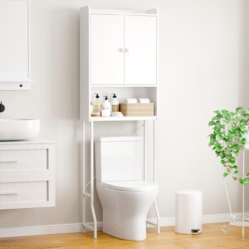 Kitsure 68.1"H Over Toilet Storage Cabinet, Magnetic Door, Adjustable Shelf by Kitsure