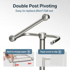 RARXTR Toilet Paper Holder Stand, Bathroom Free Standing Toilet Paper Stand with Modern Marble Base, Post Pivoting Toilet Paper Stand with Stainless Steel Tissue Rack, Rust-Proof (Brushed Nickel) - Image 3