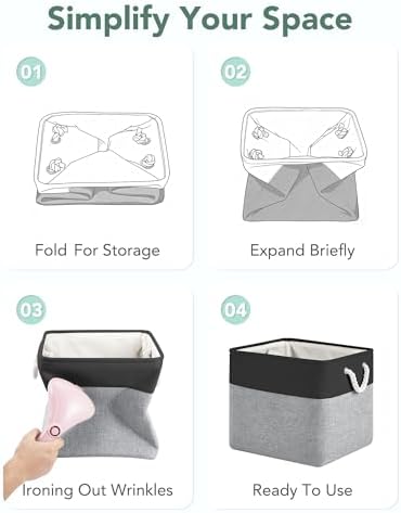 13x15x13 Inch Large Storage Bins with Cotton Rope Handles 6-Pack - Image 6