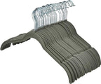 Amazon Basics Space Saving Slim Velvet Non-Slip Clothes Hangers for Closet Organization, Gray/Silver (Pack of 150) - Image 3