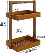 Utoplike Teak Wood Shower Caddy Corner, Bathroom Standing Rack Countertop - Image 2
