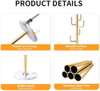 ZOZOE Metal Modern Coat Racks, Cactus Coat Rack Freestanding with Natural Marble Base, Golden Coat Rack Stand with 8 Hooks, Coat Tree Hanger Stand for Bags, Hats, Entryway, Office - Image 3