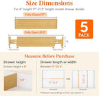 Lifewit 4" High Dresser Drawer Dividers, Adjustable Bamboo Drawer Organizer - Image 2