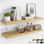 RICHFOCUS Long Floating Shelves for Wall 2Pack, Oak, 40" Lx8 D by RICHFOCUS