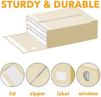 SpaceAid 3 Pack Bed Sheet Organizers and Storage, Foldable Linen Closet Organizer, Set Folder Keeper With Window XL (Queen & King Size) Bedding Container (Beige) - Image 6