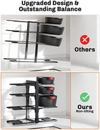 MUDEELA 8-Tier Heavy Duty Pots and Pans Organizer under Cabinet, Black - Image 5