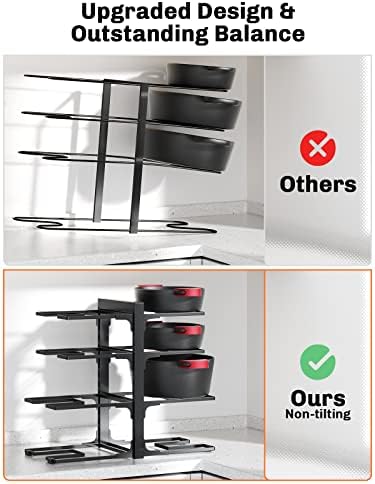 MUDEELA 8-Tier Heavy Duty Pots and Pans Organizer under Cabinet, Black - Image 5