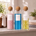 3 Pcs 50.7 oz Glass Laundry Detergent Dispenser with Cork Lids by Sunnychicc