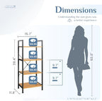 DUMOS 4 Tiers Open Bookshelf, Classic Freestanding Tall Display Shelf, Multifunctional Storage Organizer Rack for Living Room Home Office, Sturdy Bookcase for Books/Movies, Wood - Image 3