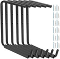 6 Pack Wall Mounted Overhead Garage Storage Hooks, 13.8 Inch Utility Ceiling Storage Rack, Heavy Duty Hangers & Organizer for Ladder, Wood, Tools, Garden Hose and Bike by Qinbszad