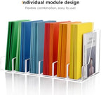 SANRUI 2-Pack Acrylic Magazine File Holder Desk Organizer Magazine Rack, Clear, Vertical File Sorter Holders, 9.45" D x 3.54" W x 10.24" H - Image 7