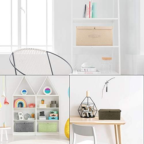 2 Pack Large Storage Boxes with Lids and Handles, Collapsible Linen Storage Bins Organizer Containers Baskets Cube with Removable Divider for Home Bedroom Closet Office (Red, Small) - Image 6
