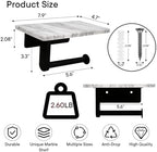Toilet Paper Holder with Natural Marble Shelf for Bathroom Washroom,Wall Mounted Tissue Holder Suitable for Mega Rol(Middle 7.87 * 4.72 in, Matte Black) - Image 2