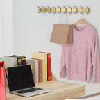 Brushed Gold Wall Mounted Coat Rack – 30 Inch Stainless Steel Rail with 10 Double Coat Hooks for Entryway, Bathroom, Bedroom, Kitchen – Modern Gold Hook Rack for Coats, Hats, Towels - Image 5