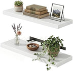 Fixwal Floating Wall Shelves for Decor (White, Set of 2, 22Inch) by Fixwal