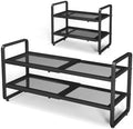 Expandable Metal Shoe Rack for Closet, Entryway & Garage, 2-Tier, Black by SNTD