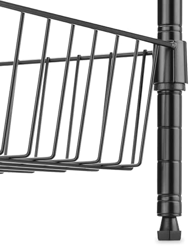 Whitmor 2 Tier Metal Storage Shelves, Heavy Duty Shelf with Basket, 150 lbs Capacity per Shelf, 300 lbs Total, Home Organizer for Kitchen, Garage, Bathroom, 15" L x 14" W x 15" H, Black - Image 5