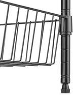 Whitmor 2 Tier Metal Storage Shelves, Heavy Duty Shelf with Basket, 150 lbs Capacity per Shelf, 300 lbs Total, Home Organizer for Kitchen, Garage, Bathroom, 15" L x 14" W x 15" H, Black - Image 5